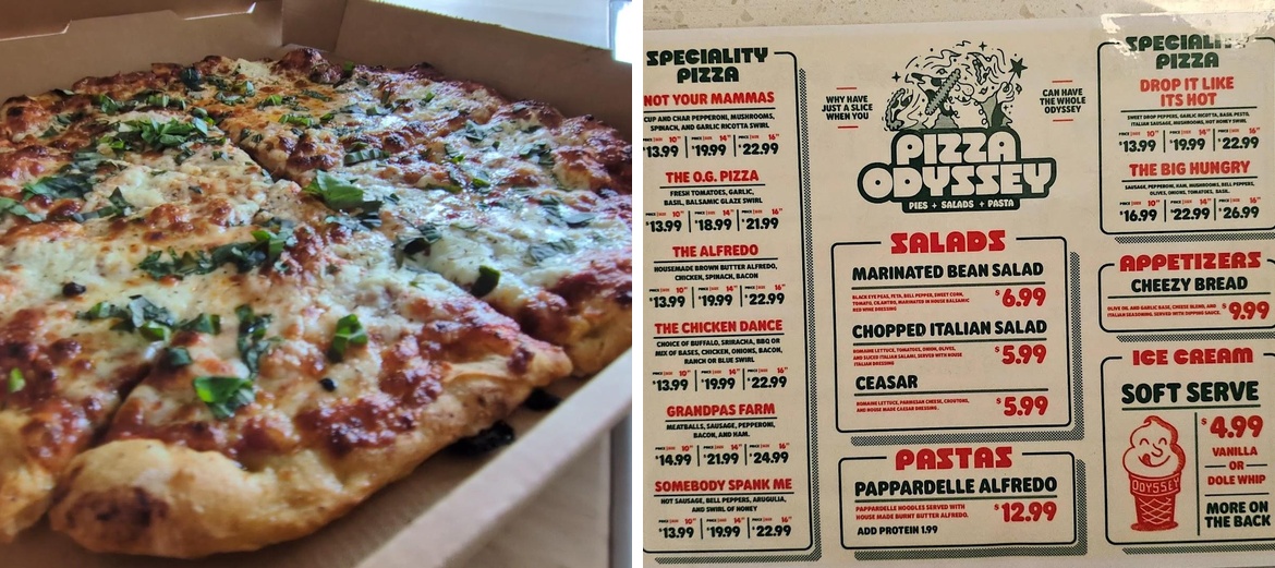 Pizza Odyssey Menu